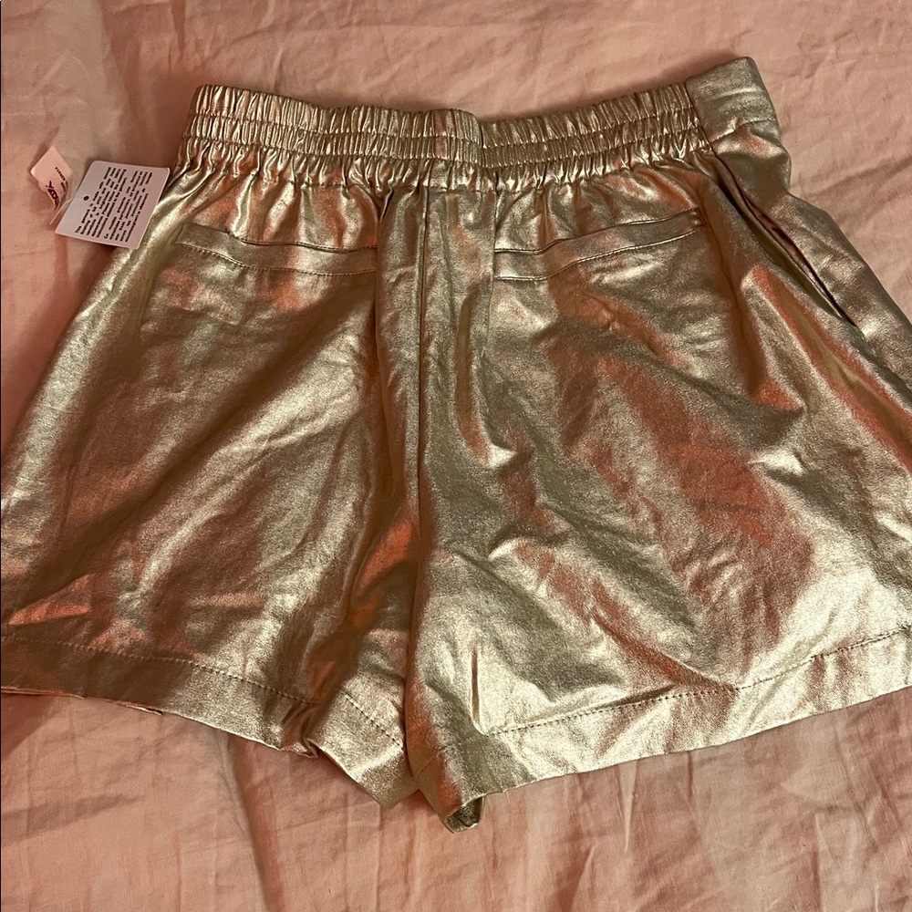 House Of Harlow 1960 Light Metallic Gold Shorts XS - Picture 6 of 6